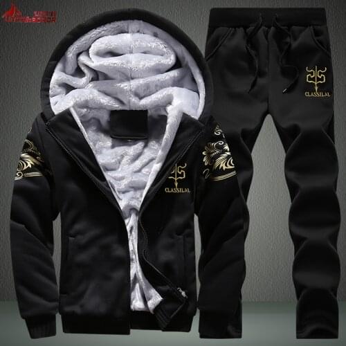 Plus Size 7XL 8XL Tracksuits Men Sweatshirt Sports Sets Winter Jacket + Pants Casual Clothing Mens Track Suit Sportswear Coats