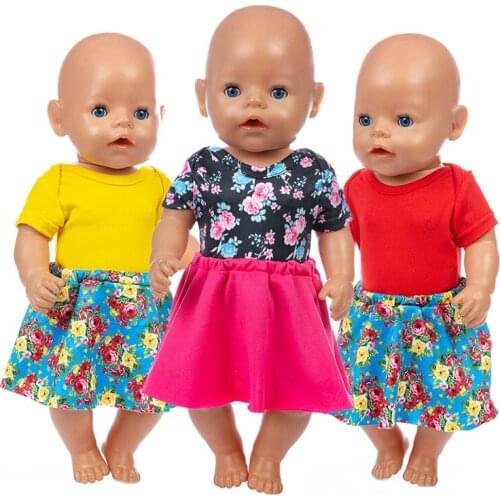 2020 New Flower dress Doll clothes Fit For 43cm zapf baby Doll clothes Reborn Babies Clothes And 18inch Doll Accessories