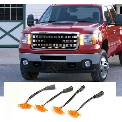 NEW For GMC Sierra 3500 HD 2012-14 Front Grille LED Light Raptor Style Grill Trim 4Xcar accessories