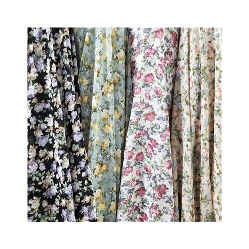 New floral print chiffon fabric DIY dress shirt scarf soft antique fabric