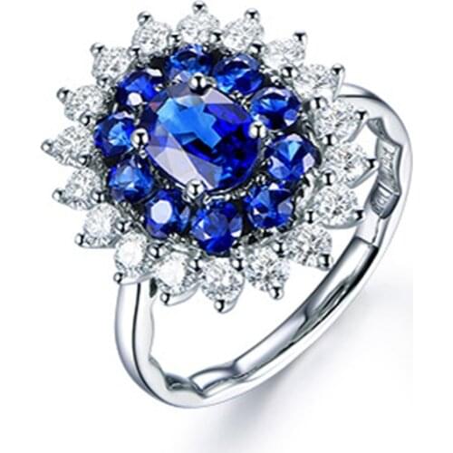 MOONROCY Crystal Wedding Ring Silver Color Red Blue CZ Cubic Party Rings Jewelry Wholesale for Women Girls Gift Dropshipping