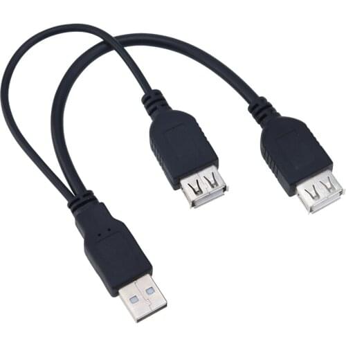New USB 2.0 A Male to 2 Double Dual Usb Female Splitter Cable Adapter 100pcs
