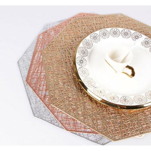 PVC Dining Room Hollow Placemats Table Pads Practical Heat Insulation Place Mats Western Mat NEW