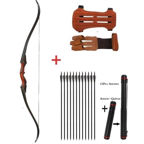Archery Recurve Bow Right Adult Bow for Hunting Recurve Bow Adjustable Set for Traditional Right Wooden Hunting Bow Arrows Bow