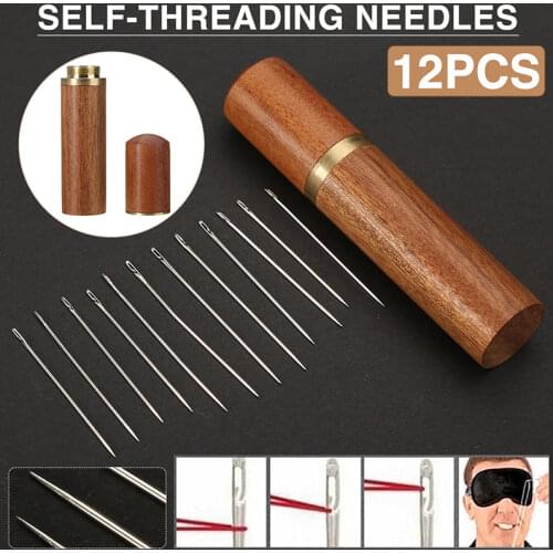 Stainless Steel Self-threading Needles Opening Sewing Darning Needles Set Easy To Thread For DIY Enthusiasts