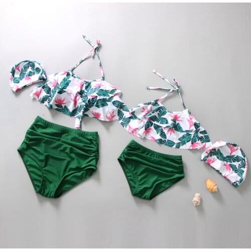New sexy bikini 2021 parent child split swimsuit womens swimsuit beach bikini middle school childrens summer beach suit