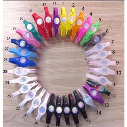 20PCS Negative Ion Silicone Power Energy Bracelet Fashion Durable Sport Wristbands Balance Ion Magnetic Therapy Bracelets