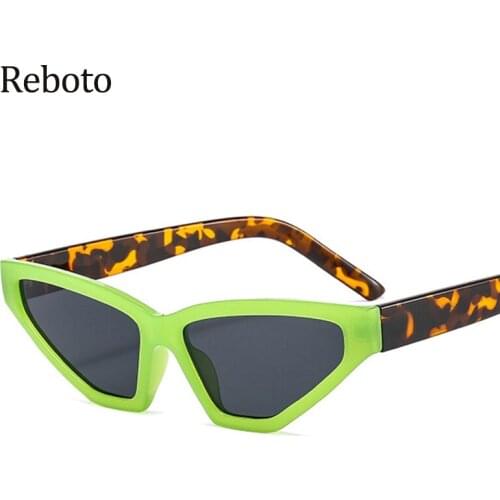 Vintage Small Triangle Cat eye Sunglasses Women Fashion Designer Trends Green Sunglasses Female Lady Shades UV400 Glasses Oculos