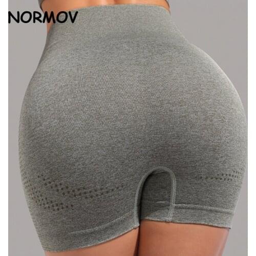 NORMOV Push Up Sport Shorts Seamless Sports Shorts Women High Waist Soft Fitness Workout Gym Running Leggings Short Panties