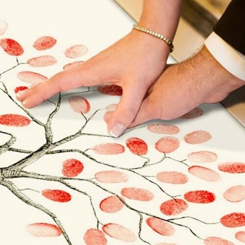 Wedding DIY Fingerprint Signature Guest Book Canvas Painting Wedding Gift Attendance Book Souvenirs Ornament Party Decoration