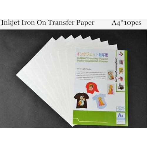 A4*10pcs) Inkjet Heat Iron On Transfer Printing Paper Iron-on Transfers Papel for Tshirt Thermal Transfer Top Quality HT-150EX