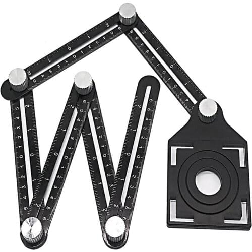 Angle Tile Hole Ruler Locator Multi Protractors Adjustable 4/6/12 slides/fold Ruler Glass Universal Angular Template Gauge