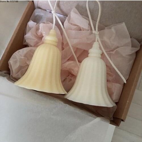 Christmas bell shape candle mold handmade scented candle making Wax mold 3D Bell Handmade Silicone Mold Soap Candle Mould