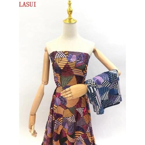 1yard Colorful creative Sequins embroidery lace fabric For Dress costumes fashion clothing DIY accessories W0032