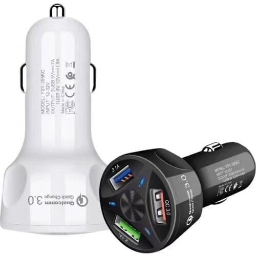 3 Ports USB Car Charger Quick Charge 3.0 For Samsung S10 Fast Charging For iPhone 11 8 QC3.0 Mobile Phone Chargers Adapter