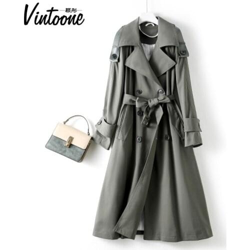 Windbreaker 2021 New Mid Long Female Spring and Autumn Korean Temperament Popular Long British Coat Spring Coat