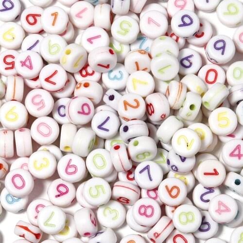 DIY hot sale acrylic mixed color washed number letter beads early childhood education puzzle beaded beads with black letters on