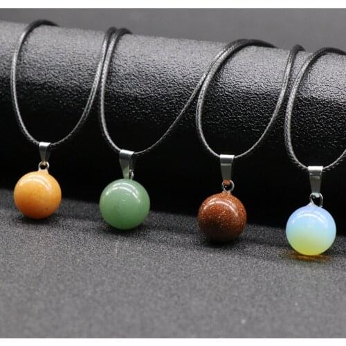 12/24pcs Mini Ball 14*14mm Natural Stone Necklace Pendants Crystal Agates Pendant Random Color For Jewelry Making Wholesale