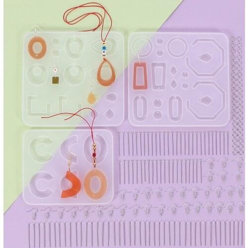203 Epoxy Casting Molds Set Silicone UV Casting Tools Kits Resin Casting Molds For Jewelry Making DIY Earring Findings