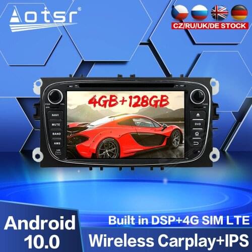 4GB 128GB Android Radio GPS For Ford Mondeo Tourneo Transit S-max 2008 2009 2010 Car Multimedia DVD Video Auto Audio Navigatior