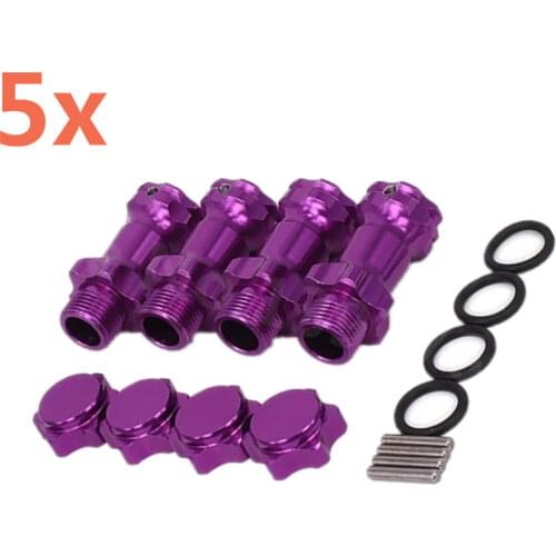 5Sets Aluminum Alloy Wheel Hex Hubs 17mm*23mm Extension Adapter With Pin&O-Ring For 1/8 Scale Models Remote Control Cars RC Car