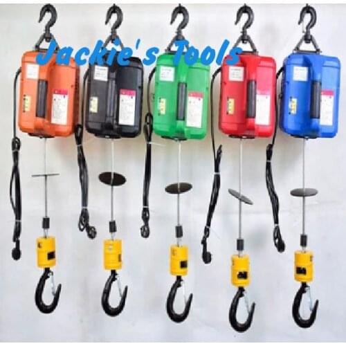 500KG 7.6M Portable electric winch hand winch traction block electric steel wire rope lifting hoist towing rope