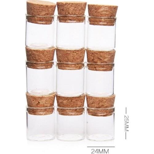 500pcs/lot 5ml Cute Clear Glass Tube With Cork 5cc Glass Bottles Jars Containers
