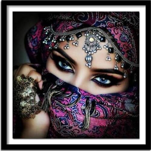 5D Diamond Beautiful Eyes Series Full Kits Resin Crystal Wall Art Diamond Painting "Portrait" Picture of Rhinestone