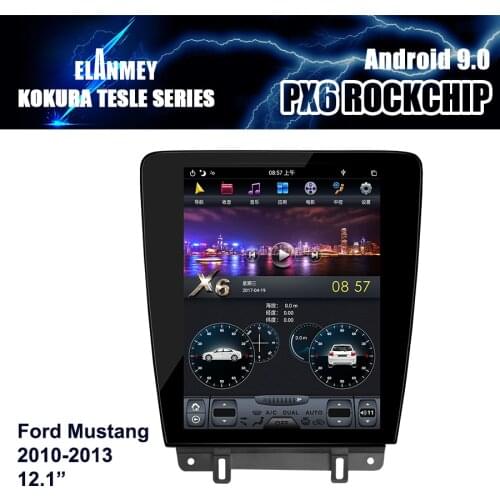 PX6 2 Din Car Radio Bluetooth Screen Android 9.0 GPS Navigation Multimedia Player For Ford Mustang 2013 2012 AutoRadio Head Unit