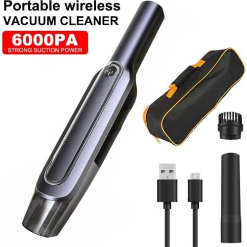Wireless Vacuum Cleaner 6000Pa Portable Handheld Vacuum Cleaner Rechargeable Wet Dry for Car Home Pet Hair