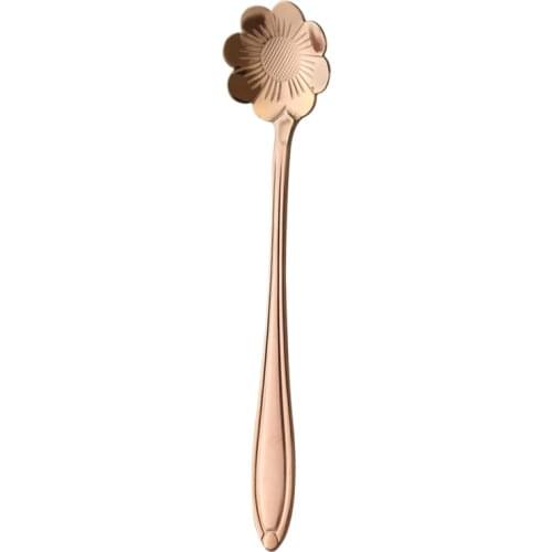 1PC Sakura Coffee Spoon stainless steel Small Teaspoon cute milk tea stirring spoon Flower Petal Dessert spoon