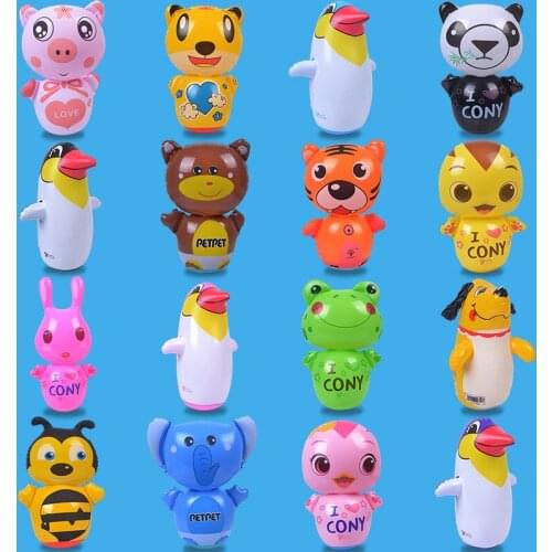 Children 's Toy Small Gift Wholesale Hot Sale 35cm Sandbag Frog Rabbit Dog Tiger Inflatable Cartoon Animal Tumbler Balloon