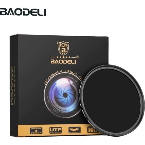 BAODELI Neutral Density Filtro Nd1000 64 8 Concept 49mm 52mm 55 58 62 67mm 72 77mm 82mm For Canon Nikon Sony Camera Lens Filter