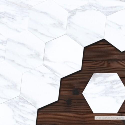 Funlife® Marble Hexagon Tile Sticker Floor kitchen Wall sticker Easy to Clean DIY Peel & Stick Self-Adhesive Kitchen Backsplash