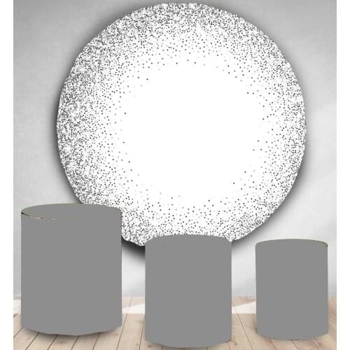 Circle backdrop round background customized silver glitter birthday party decor studio baby shower cake candy table cover YY-126