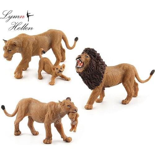 Lion Animal Model Action Figures Africa Wild Family Plastic Simulation Vinyl Collection Learning Educational Toys Children Gift