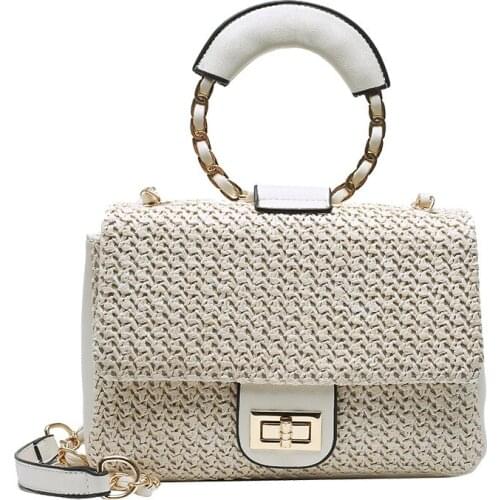 Fashion Women Straw Weave Shoulder Underarm Bag Womens Beach Bag Summer Large Causal Purses and Handbags Simple Messenger Bag