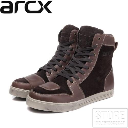 ARCX mens Motorcycle Waterproof Leather Boots Moto motorbike Boots Botas Moto Four Seasons Motocross hiking shoes