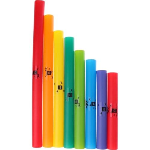 8-notes C Major Diatonic Scale Set Colorful Percussion Musical Tube C' D E F G A B C'' for Kids Baby Musical Toys