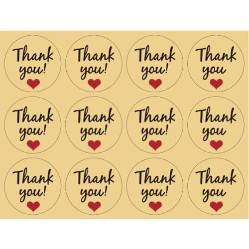 Kraft paper sealing sticker thank you adhesive paper adhesive label candle jar making