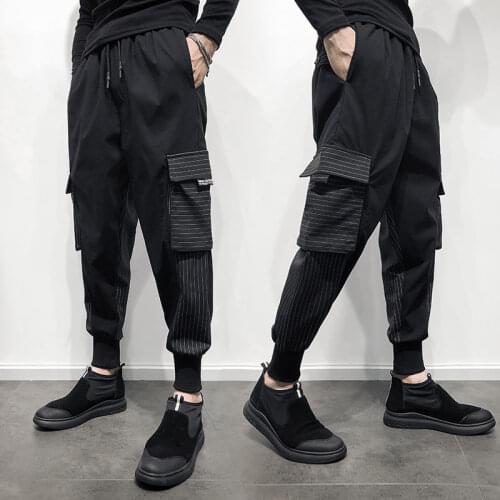 2021 New Cotton Hip Hop Mens streetwear Pants Fashion Pencil Pants Men ankle-length Drawstring Trousers For Men Casual Joggers