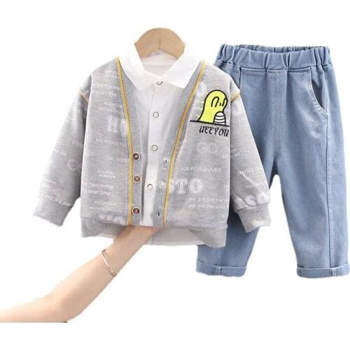 New Spring Autumn Baby Boys Clothes Suit Children Fashion Coat Shirt Pants 3Pcs/Set Toddler Sport Casual Costume Kids Tracksuits