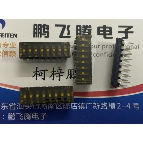 Original new 100% 210-8MS dial switch 8-bit piano key type flat dial 2.54mm DIP 8P