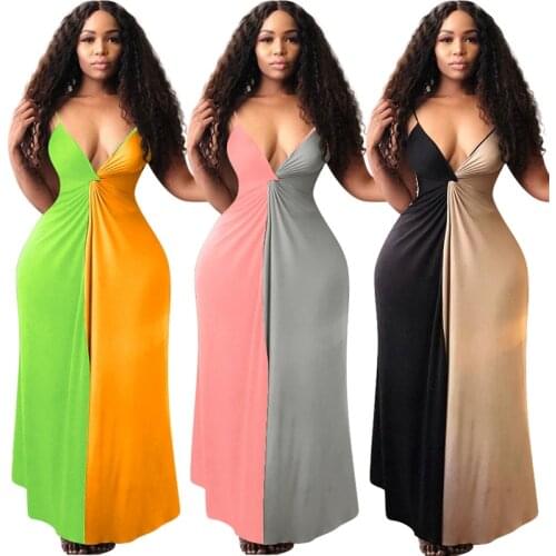 ZOOEFFBB Sexy Spaghetti Strap Maxi Dress Women Summer African Clothes Birthday Outfits Elegant Backless Party Night Club Dresses