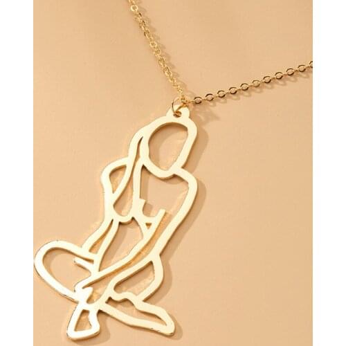 Timlee N103 New Simplicity Human face Abstract Alloy Pendants Necklaces Clavicle Chain,Personality Accessories wholesale