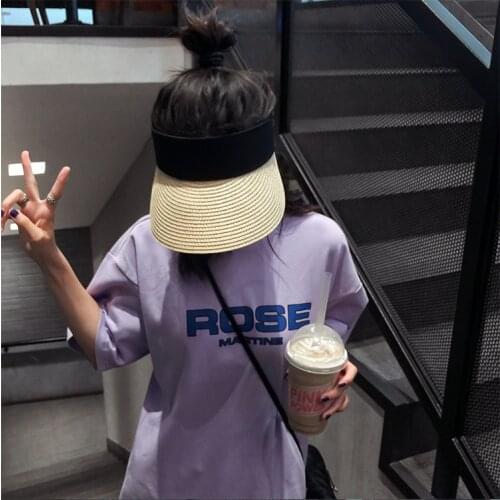 PPTIN/ INS Web Celebrity Same Style Straw Hat Women Summer Vacation Travel Shading Sunless Hat Hipster Fedora Hat Women