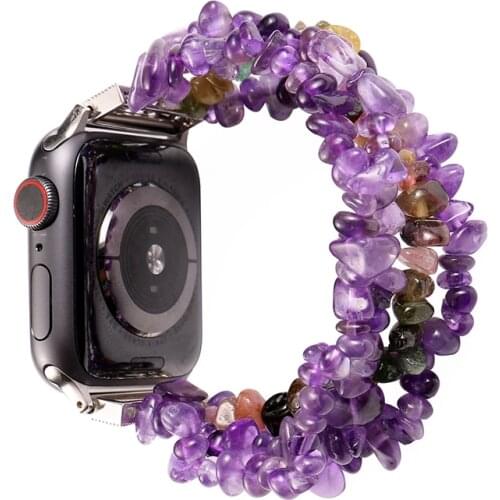 Purple crystal band for apple watch SE 6 5 4 3 2 1 38mm 42mm Strap Lightweight Comfort band iwatch series 5 4 40mm 44mm