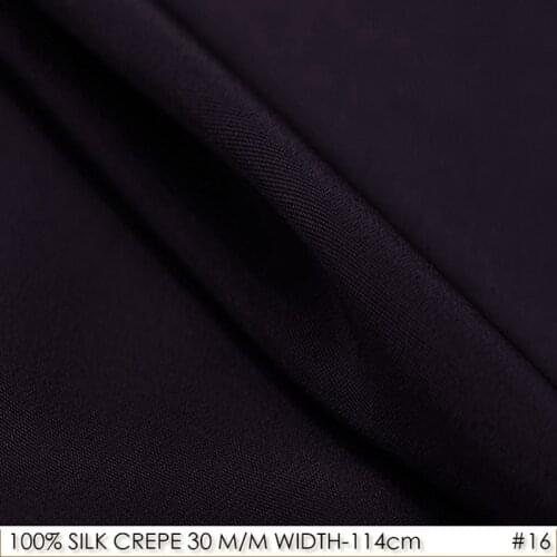 SILK CREPE DE CHINE Blue 114cm width 30mm/100%Natural Silk Fabric Heavy Silk for sewing Coat/Vestidos/Dress-Deep Purple NO 16