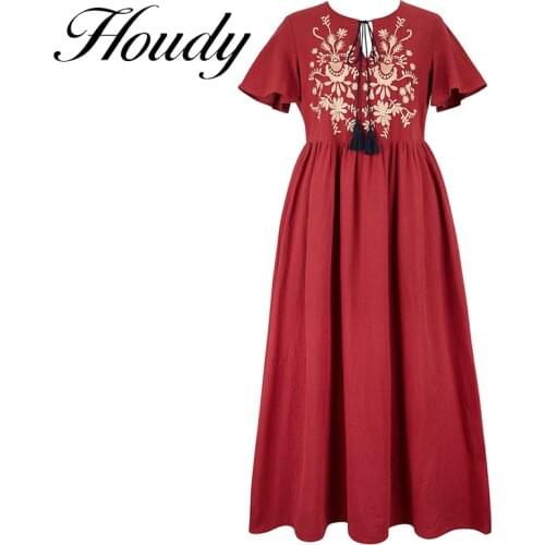Womens Chiffon V Neck Embroidery Flower Print Dress Casual Long Sleeve Short Dress Female Boho Leisure A Line Party Vestidos