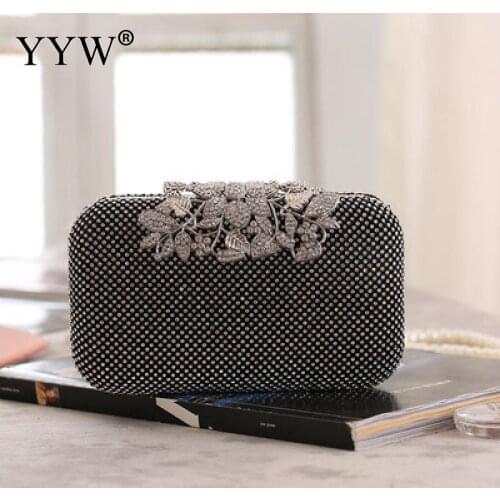 Rhinestone Handbag Clutch Bag 2021 Clutch Wallet Bag Female Women Luxury Mini Clutch Bag Chain bolsa feminina Purse Prom Sac